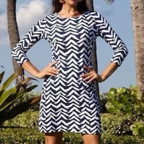Lilly Pulitzer Dresses & Skirts - Lilly Pulitzer Long sleeve Blue & White dress Sz M
